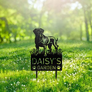Custom Dogue de Bordeaux Dog Metal Memorial Garden Stake Personalized Pet Grave Marker Name Sign Remembrance Stake Decor Sympathy Dog Loss