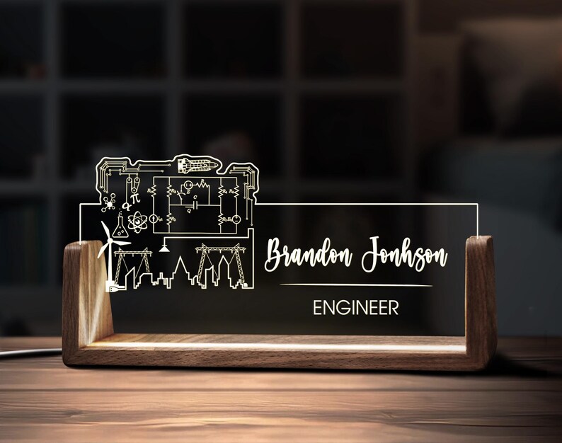 Custom Engineer Desk Name Plate Personalized Engineering Gift Coworker ...
