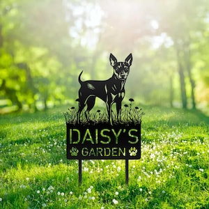 Custom Manchester Terrier Dog Metal Memorial Garden Stake Personalized Pet Grave Marker Name Sign Remembrance Stake Decor Sympathy Dog Loss