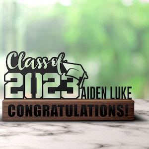 Custom Graduation Gift Desk Name Plate Wedge Personalized Graduates Students Friends Senior 2023 Nameplate Office Sign Class of 2023 Decor