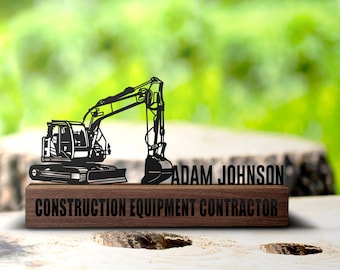 Placa de identificación personalizada para escritorio de conductor de excavadora, placa de identificación personalizada para equipo pesado, letrero de oficina, estante de empresa, decoración de mesa para construcción