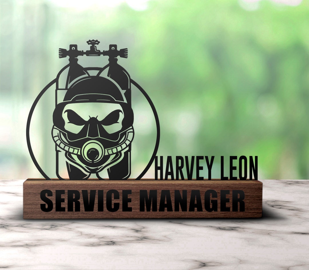 Custom Scuba Diving Desk Name Plate Wedge Personalized Scuba Etsy