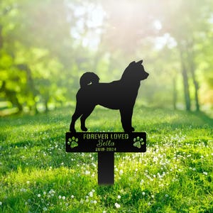 Custom American Akita Dog Metal Memorial Garden Stake Personalized Pet Grave Marker Name Sign Remembrance Stake Decor Sympathy Dog Loss