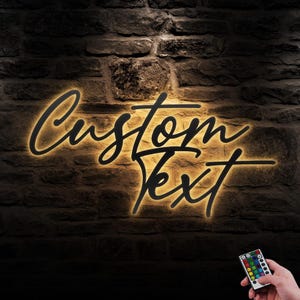 Your Custom Text Words Metal Wall Art LED Light Personalized Name Sign Home Decor Custom Name Outdoor Decoration Housewarming Birthday Xmas