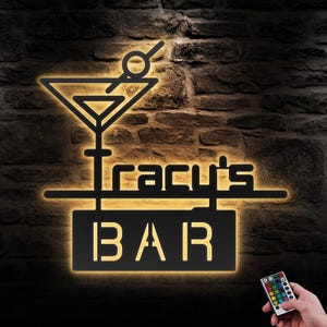 Custom Cocktail Bar Metal Wall Art LED Light Personalized Alcoholic Drink Cocktail Backyard Name Sign Home Mixers Fruit Drink Bar Pub Decor