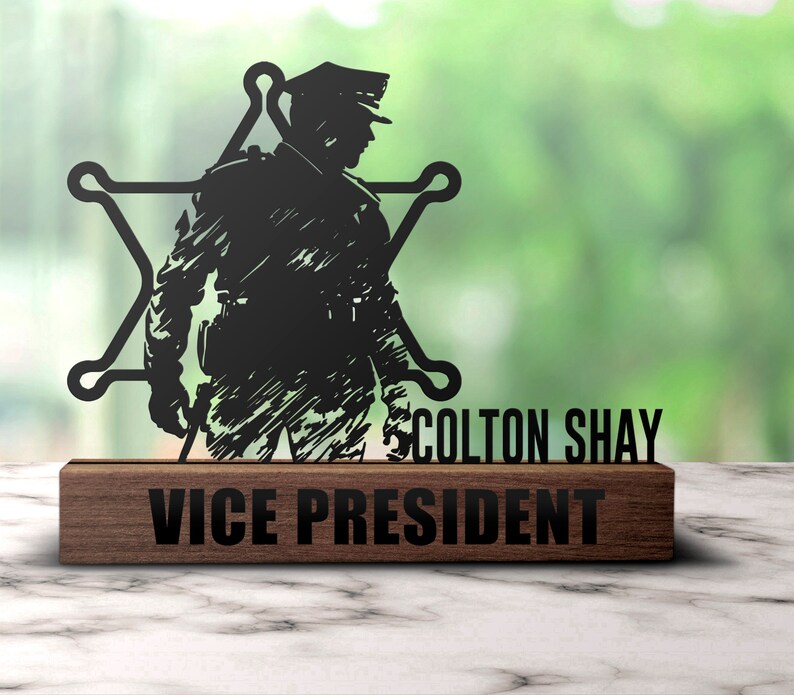 Custom Police Desk Name Plate Wedge Personalized Law Etsy