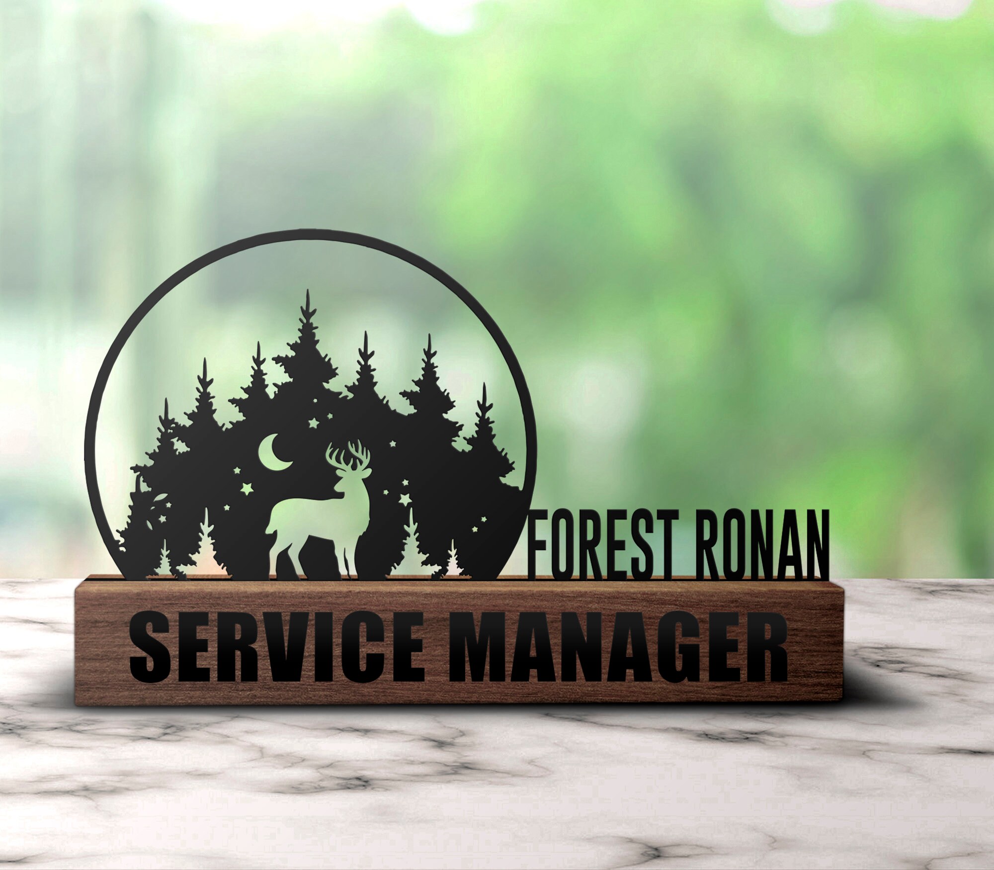 Custom Deer Hunting Desk Name Plate Wedge Personalized Hunter Etsy