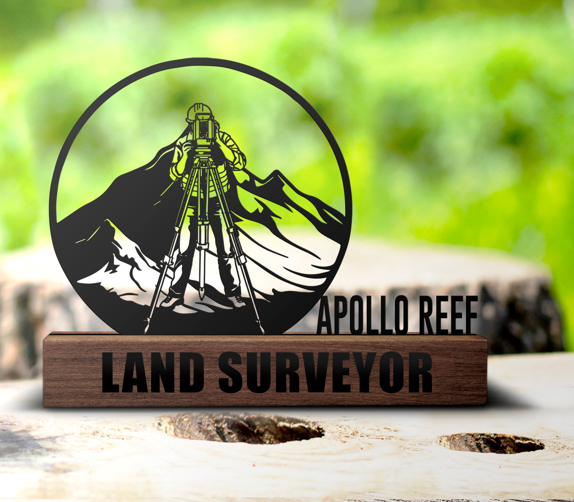 Placa de escritorio personalizada para agrimensor, placa de construcción personalizada, letrero de oficina, estante de empresa, placa de regalo decorativa