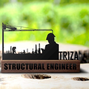 Custom Structural Engineer Desk Name Plate Wedge Personalized Construction Engineering Nameplate Office Sign Contractor Gift Plaque Decor