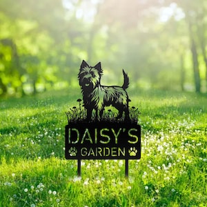 Custom Australian Terrier Dog Metal Memorial Garden Stake Personalized Pet Grave Marker Name Sign Remembrance Stake Decor Sympathy Dog Loss
