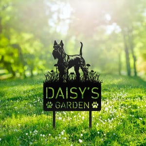Custom Giant Schnauzer Dog Metal Memorial Garden Stake Personalized Pet Grave Marker Name Sign Remembrance Stake Decor Sympathy Dog Loss