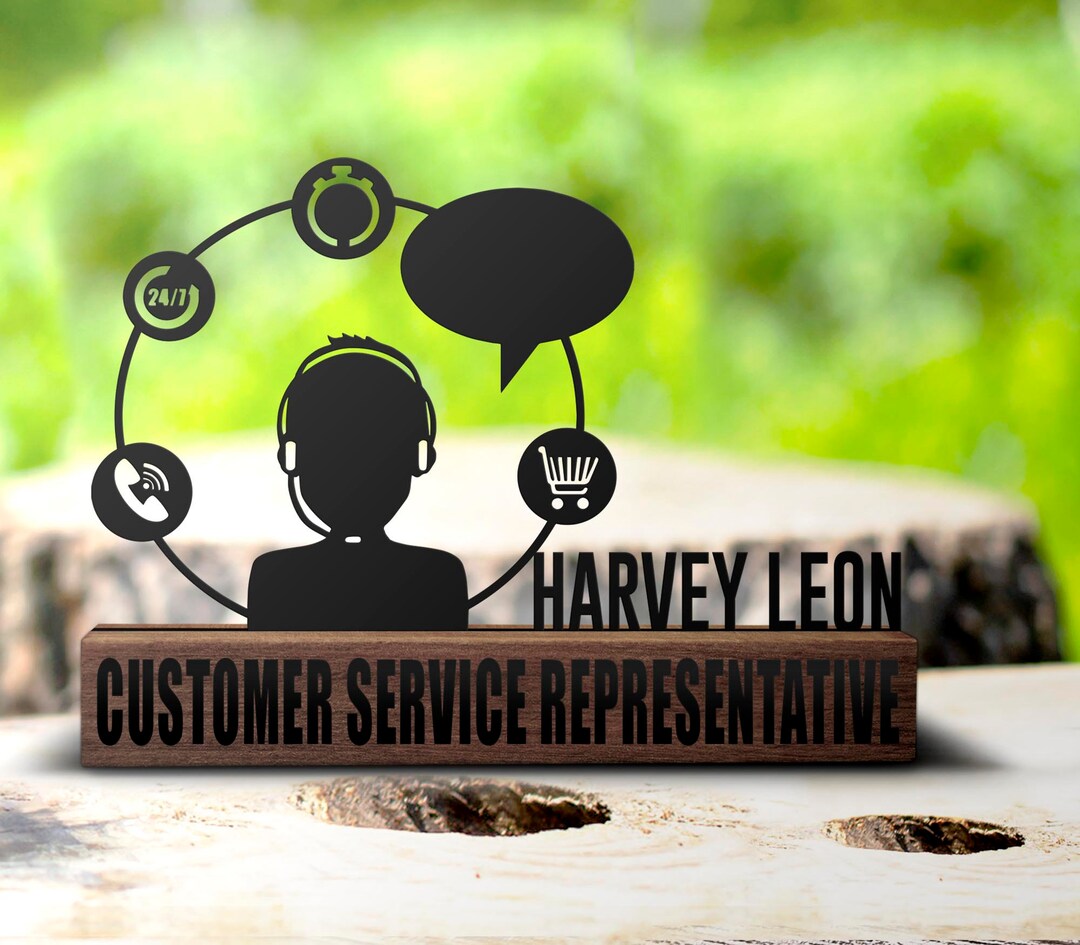Custom Customer Service Representative Desk Name Plate Wedge ...