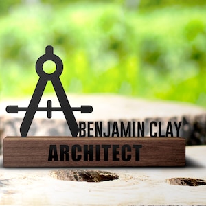 Custom Architect Desk Name Plate Wedge Personalized Architecture  Nameplate Office Sign Company Shelf Tabletop Architectural  Plaque Decor