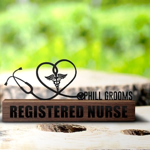 Tabliczka znamionowa na biurko pielęgniarki spersonalizowana tabliczka znamionowa na stetoskop pielęgniarki tabliczka znamionowa na biuro dyrektorskie prezent na ukończenie szkoły