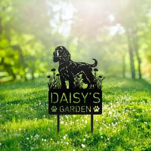 Custom Water Spaniel Dog Metal Memorial Garden Stake Personalized Pet Grave Marker Name Sign Remembrance Stake Decor Sympathy Dog Loss