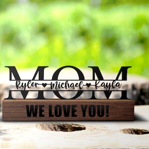 Custom Gift For Mom Desk Name Plate Wedge, Personalized Mothers Day Gift Nameplate Office Sign Shelf Tabletop Mom Gift Housewarming Decor