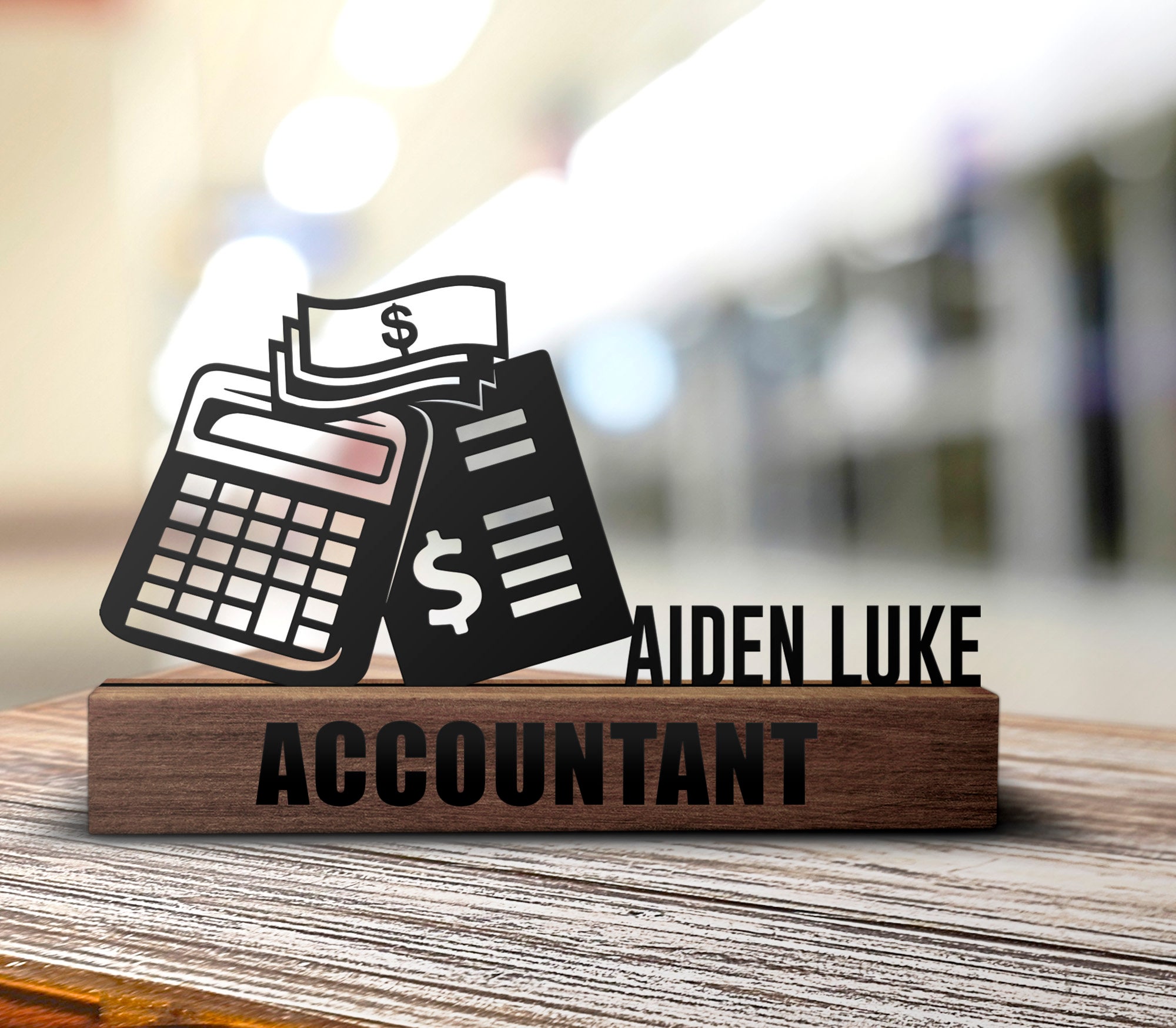Custom Accountant Desk Name Plate Wedge Personalized Actuary ...