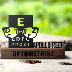 Custom Optometry Gift Desk Name Plate Wedge Personalized Optometrist Nameplate Office Sign Company Eye Doctor Graduation Plaque Decor Gifts