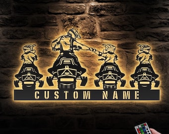 Custom Father Son Snowmobile Metal Wall Art LED Light Personalized Ski-Doo Name Sign Home Decor Motor Sled Biker Man Cave Decoration Gift