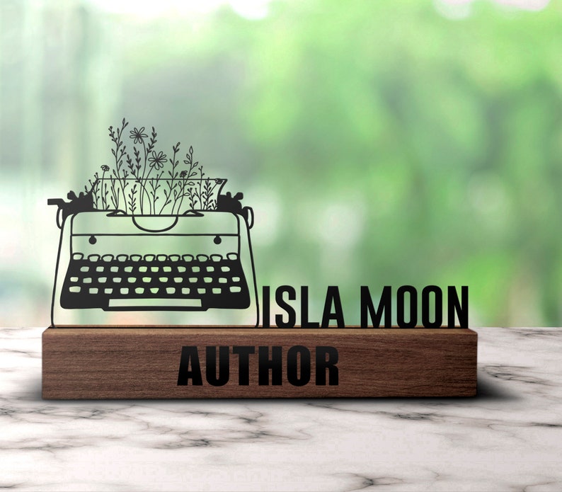 Custom Writer Desk Name Plate Wedge Personalized Writing - Etsy