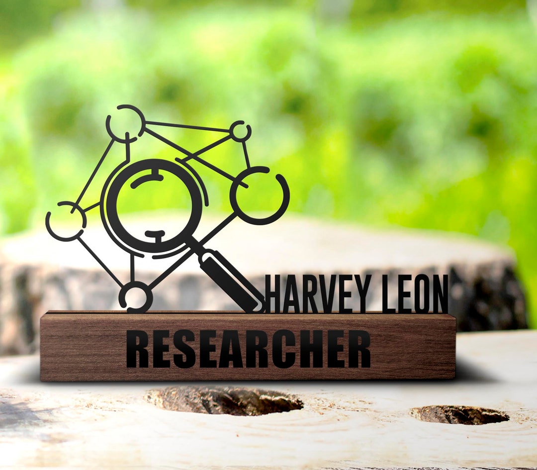 Custom Researcher Desk Name Plate Wedge, Personalized Scientific ...