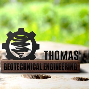 Custom Civil Engineer Desk Name Plate Wedge Personalized Geotechnical Engineering Graduate Nameplate Office Sign Contractor Plaque Decor
