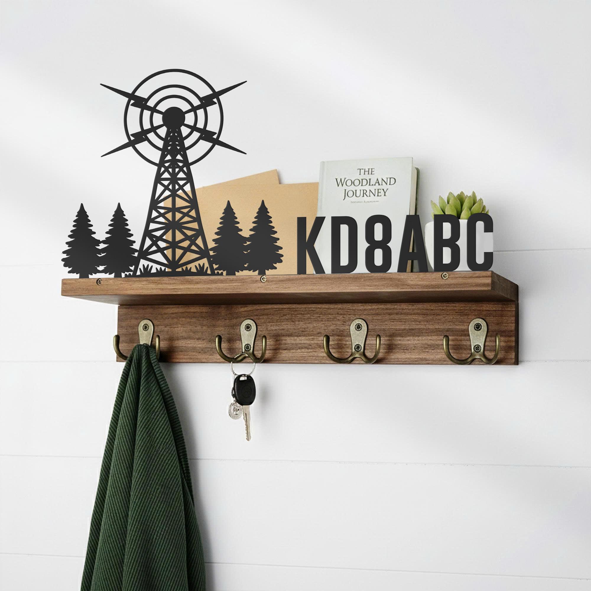 Custom Call Sign Ham Radio Wooden Shelf Metal Wall Art, Personalized ...