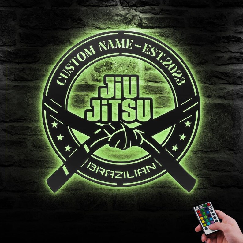 Custom Brazilian Jiu Jitsu Belt Metal Wall Art With LED Light