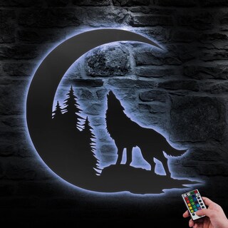 Targa In Metallo TNND "Wolf I Thought Of You": Decorazione Vintage 20x30 Cm Per Parete, Stile Arrugginito