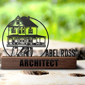 Custom Architect Desk Name Plate Wedge Personalized Architecture Nameplate Office Sign Company Shelf Tabletop Architectural Plaque Decor