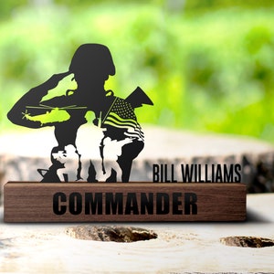 Custom Soldier Military Desk Name Plate Wedge Personalized American Troops Nameplate Office Sign Shelf Tabletop US Soldier Plaque Decor