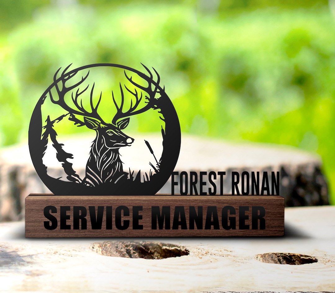 Custom Deer Hunting Desk Name Plate Wedge Personalized Hunter Etsy