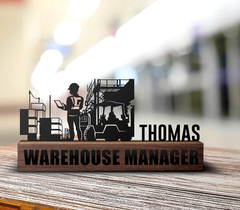 Custom Warehouse Manager Desk Name Plate Wedge Personalized Warehouse ...