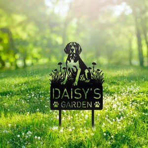 Custom American Foxhound Dog Metal Memorial Garden Stake Personalized Pet Grave Marker Name Sign Remembrance Stake Decor Sympathy Dog Loss