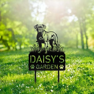 Custom Cane Corso Dog Metal Memorial Garden Stake Personalized Pet Grave Marker Name Sign Remembrance Stake Decor Sympathy Dog Loss Gift