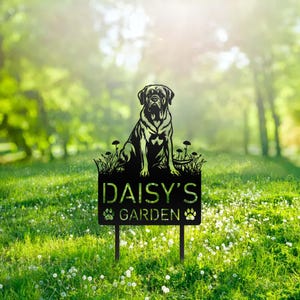 Custom English Mastiff Dog Metal Memorial Garden Stake Personalized Pet Grave Marker Name Sign Remembrance Stake Decor Sympathy Dog Loss
