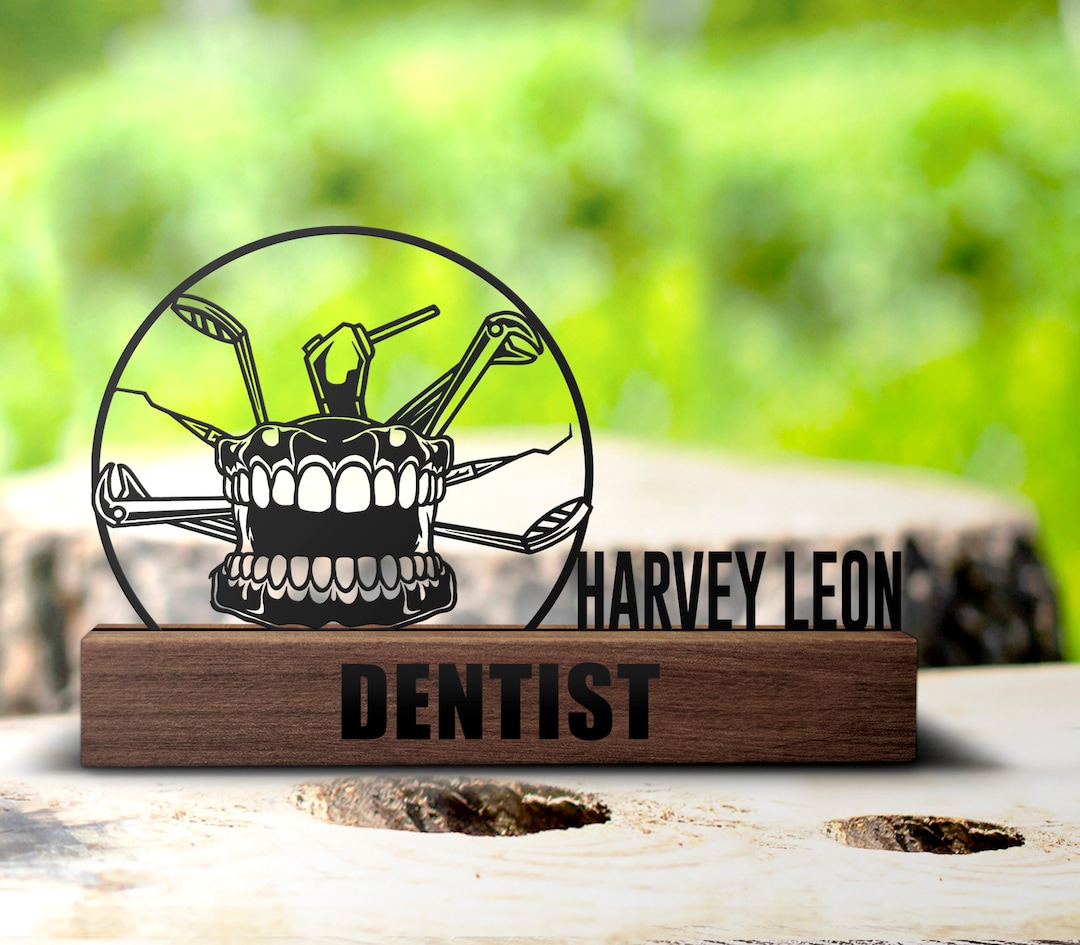 Custom Dentist Desk Name Plate Wedge Personalized Dentist Gift