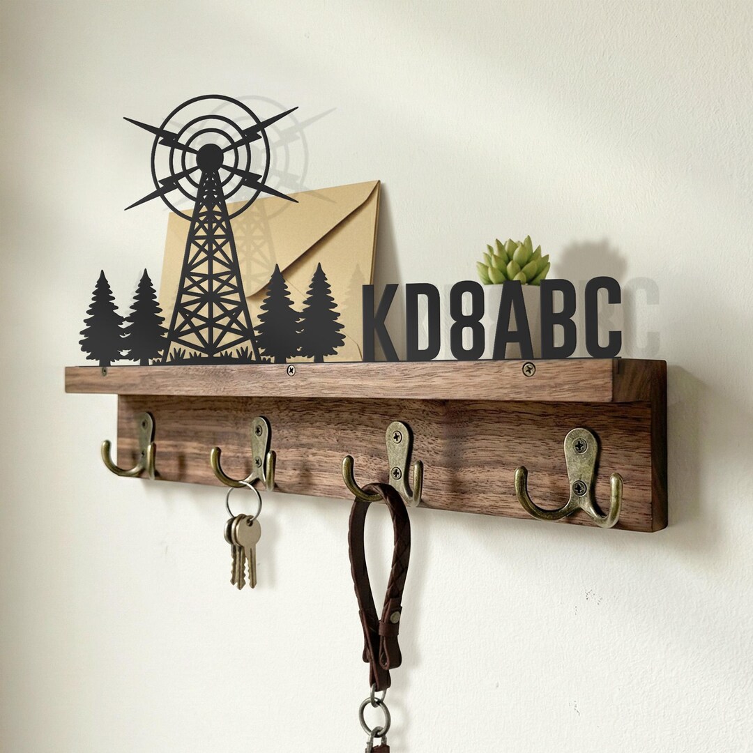 Call Signs Rack Custom Call Sign Ham Radio Wooden Shelf Metal Wall Art, Personalized ...