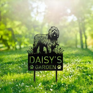 Custom Komondor Dog Metal Memorial Garden Stake Personalized Pet Grave Marker Name Sign Remembrance Stake Decor Sympathy Dog Loss