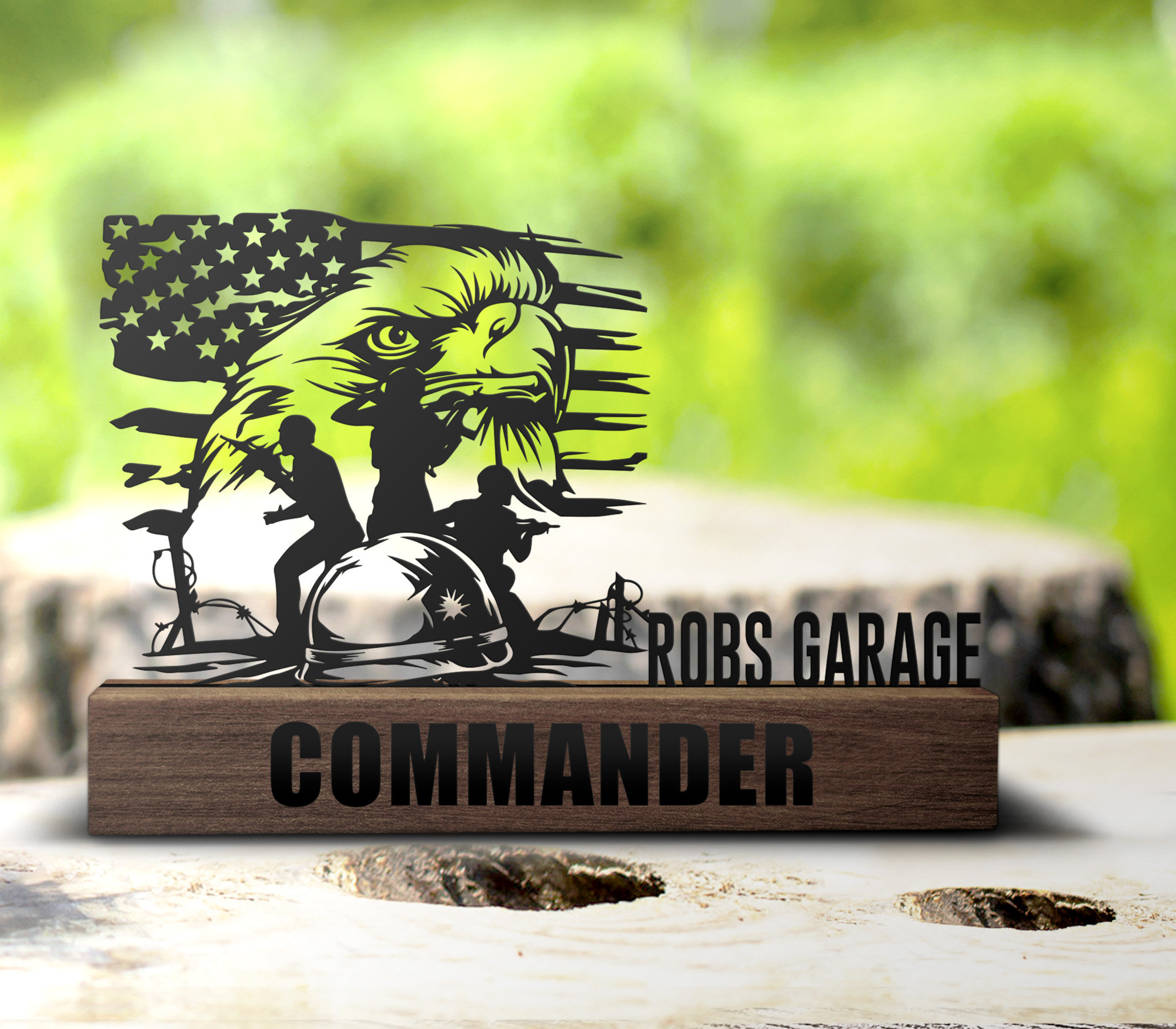 Custom Soldier Military Desk Name Plate Wedge Personalized Etsy