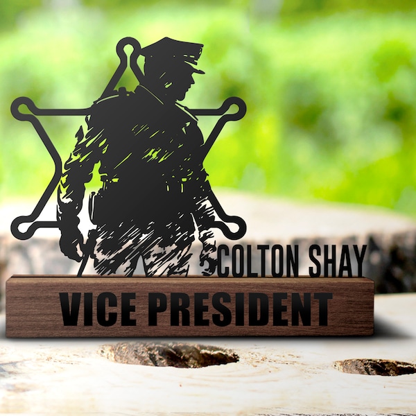 Police Officer Desk Nameplate Etsy