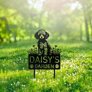 Custom Poodle Dog Metal Memorial Garden Stake Personalized Pet Grave Marker Name Sign Remembrance Stake Decor Sympathy Dog Loss Christmas