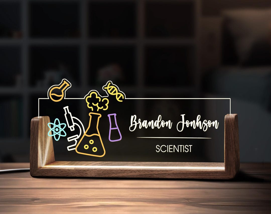Custom Scientist Desk Name Plate Personalized Science Lab Teacher Gift ...