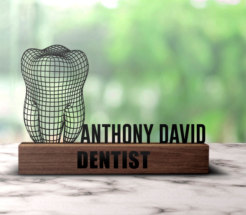 Custom Dentist Desk Name Plate Wedge Personalized Dentist Gift Etsy