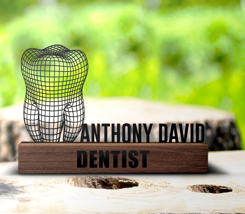 Custom Dentist Desk Name Plate Wedge Personalized Dentist Gift Etsy