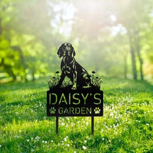 Custom Coonhound Dog Metal Memorial Garden Stake Personalized Pet Grave Marker Name Sign Remembrance Stake Decor Sympathy Dog Loss