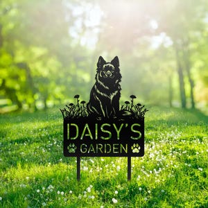 Custom Schipperke Dog Metal Memorial Garden Stake Personalized Pet Grave Marker Name Sign Remembrance Stake Decor Sympathy Dog Loss