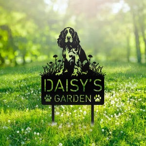 Custom Springer Spaniel Dog Metal Memorial Garden Stake Personalized Pet Grave Marker Name Sign Remembrance Stake Decor Sympathy Dog Loss
