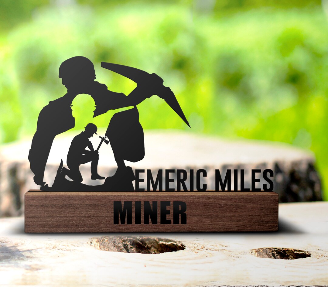 Custom Coal Mining Desk Name Plate Wedge Personalized Miner Etsy