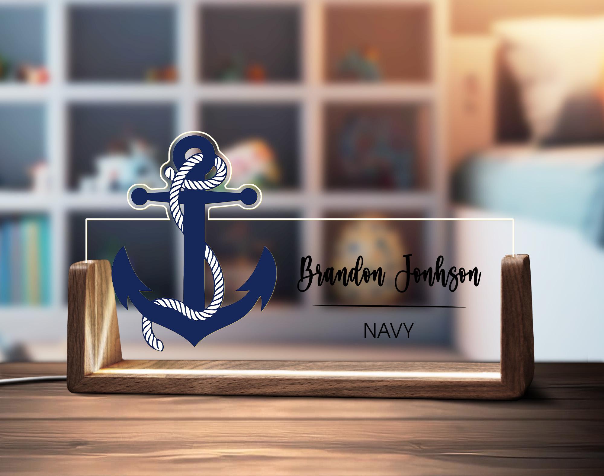 Custom Navy Sailor Desk Name Plate Personalized Mariner Military
